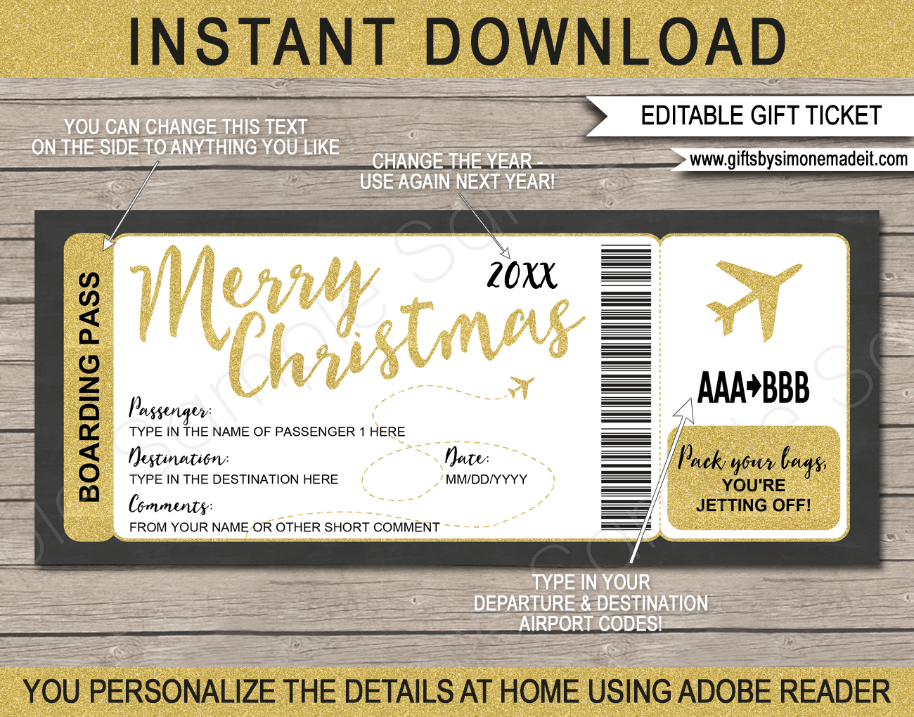 Free Printable Blank Airline Ticket