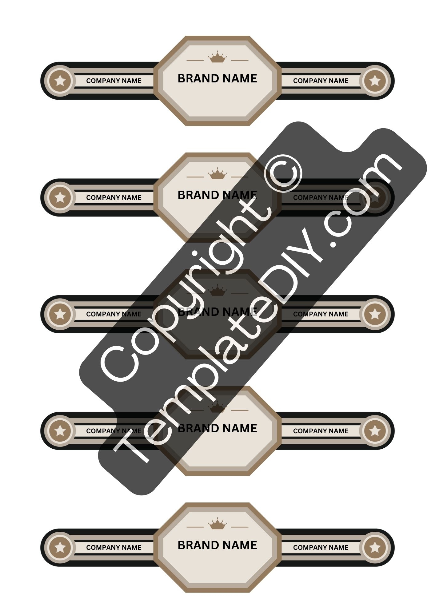 Cigar Label Template Printable PDF Word Editable 