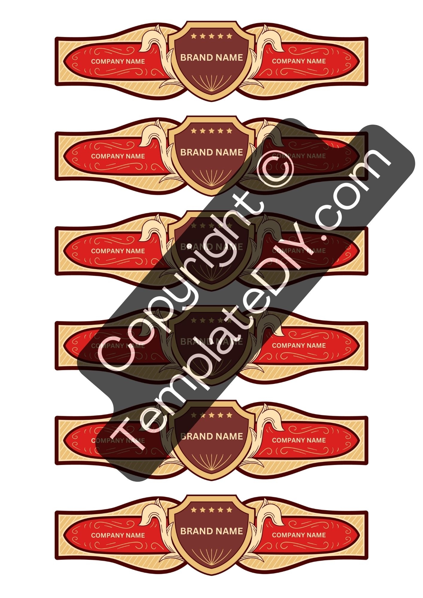 Cigar Label Template Printable PDF Word Editable 