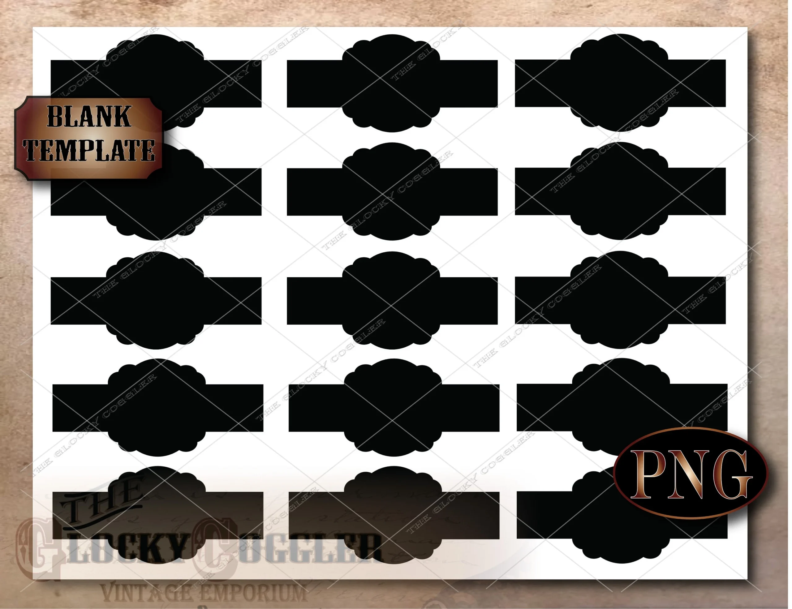 Cigar Labels Template File Set Jpg Svg Pdf Png Pre measured 