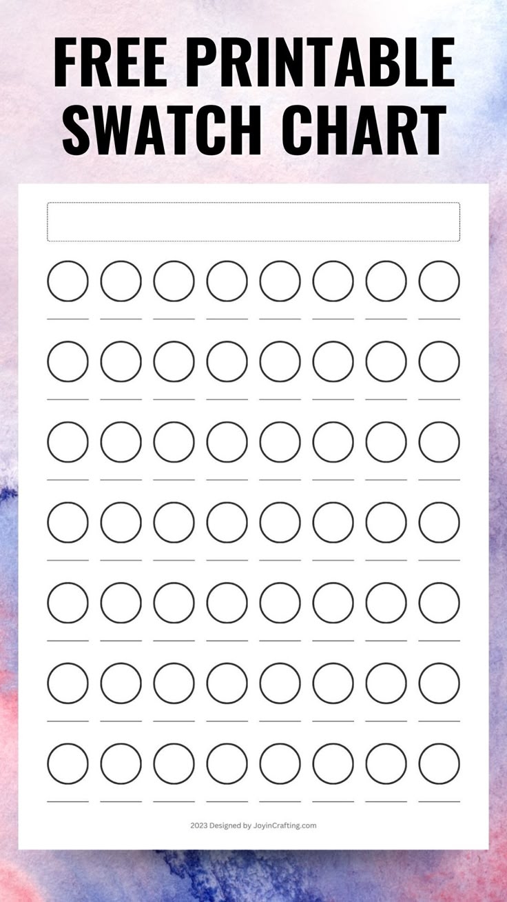 Printable Blank Circles Color Chart