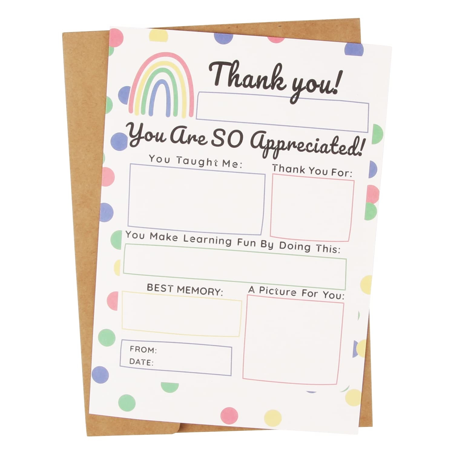 CJ amp M Teacher Gift Appreciation Week All About Teacher Blank Printable Thank You Gift For Teacher Amazon de Stationery amp Office Supplies