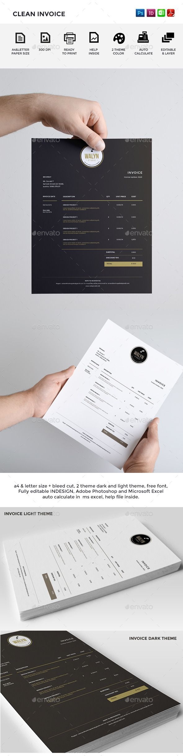 Pinterest Printable Blank Business Invoices