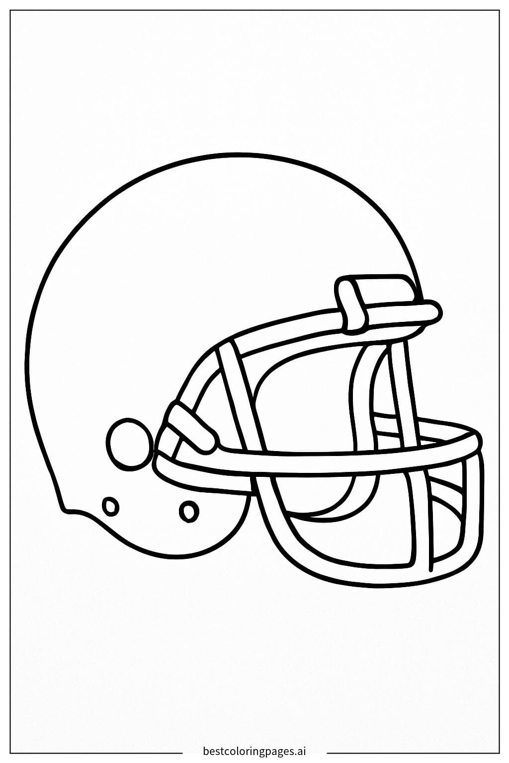 Close Up Of An American Football Helmet Coloring Page Free 