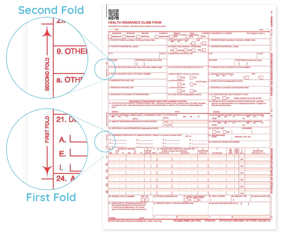 Cms 1500 Claim Form Envelopes TOPS 59870R 8 5 In X 11 In UB04 
