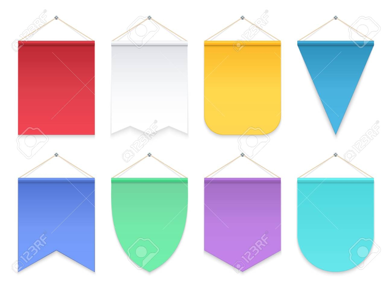 Color Pennant Triangle Hanging Banners And Flags Fabric Football 