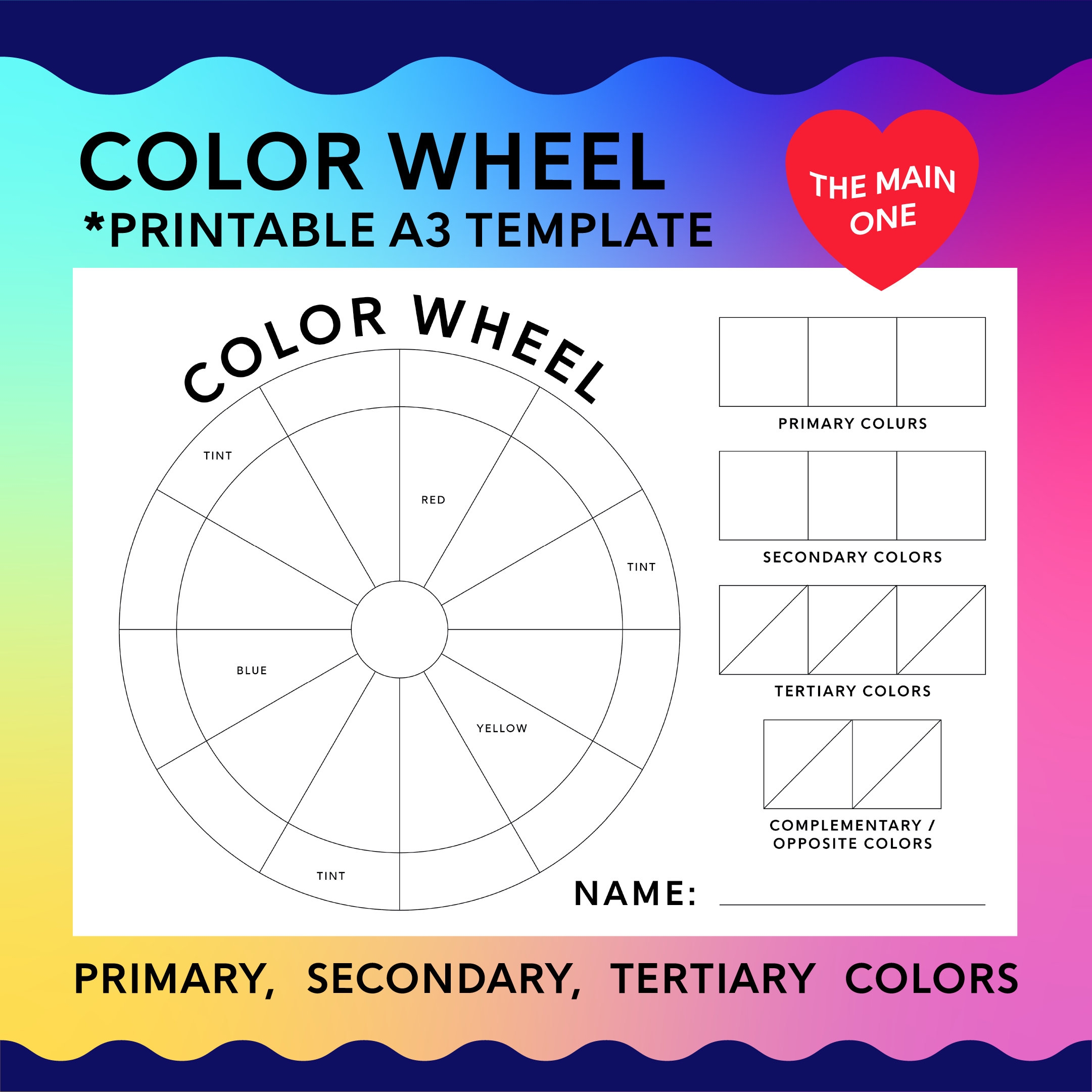 Blank Printable Color Wheel