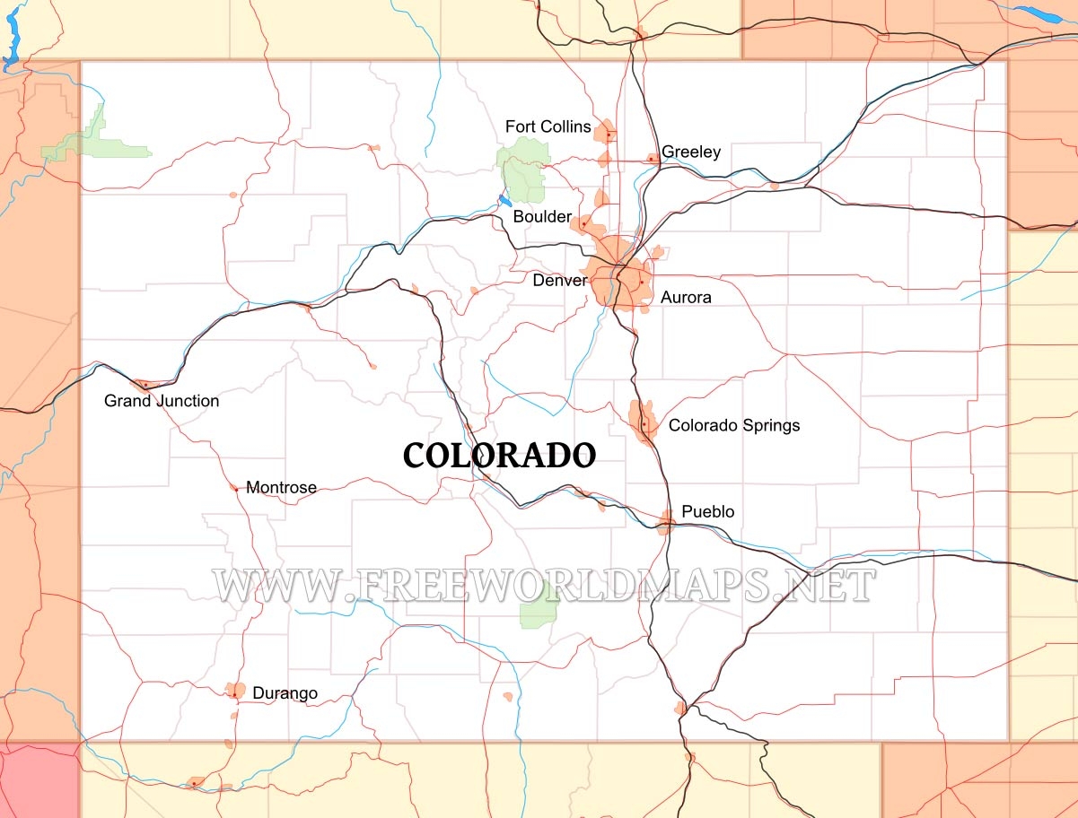 Blank Colorado Printable Map Free