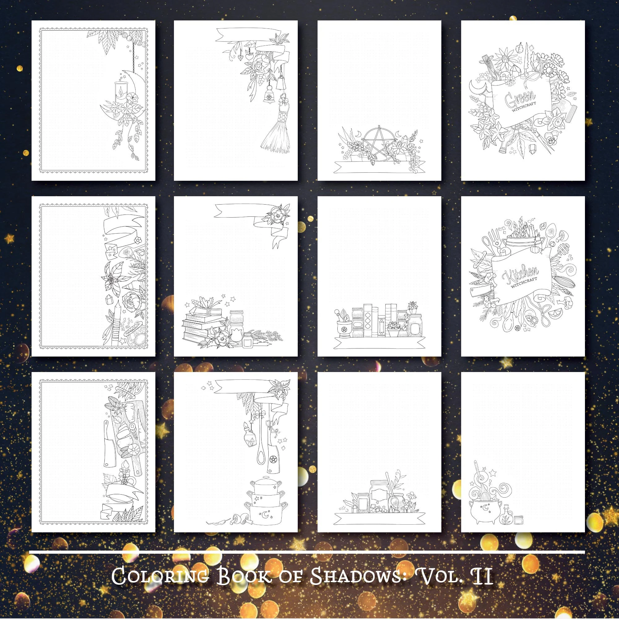 Coloring Book Of Shadows Vol II printable PDF Grimoire Etsy