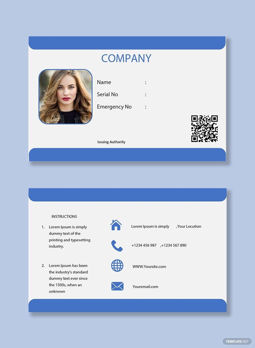 Blank Identity Card Printable