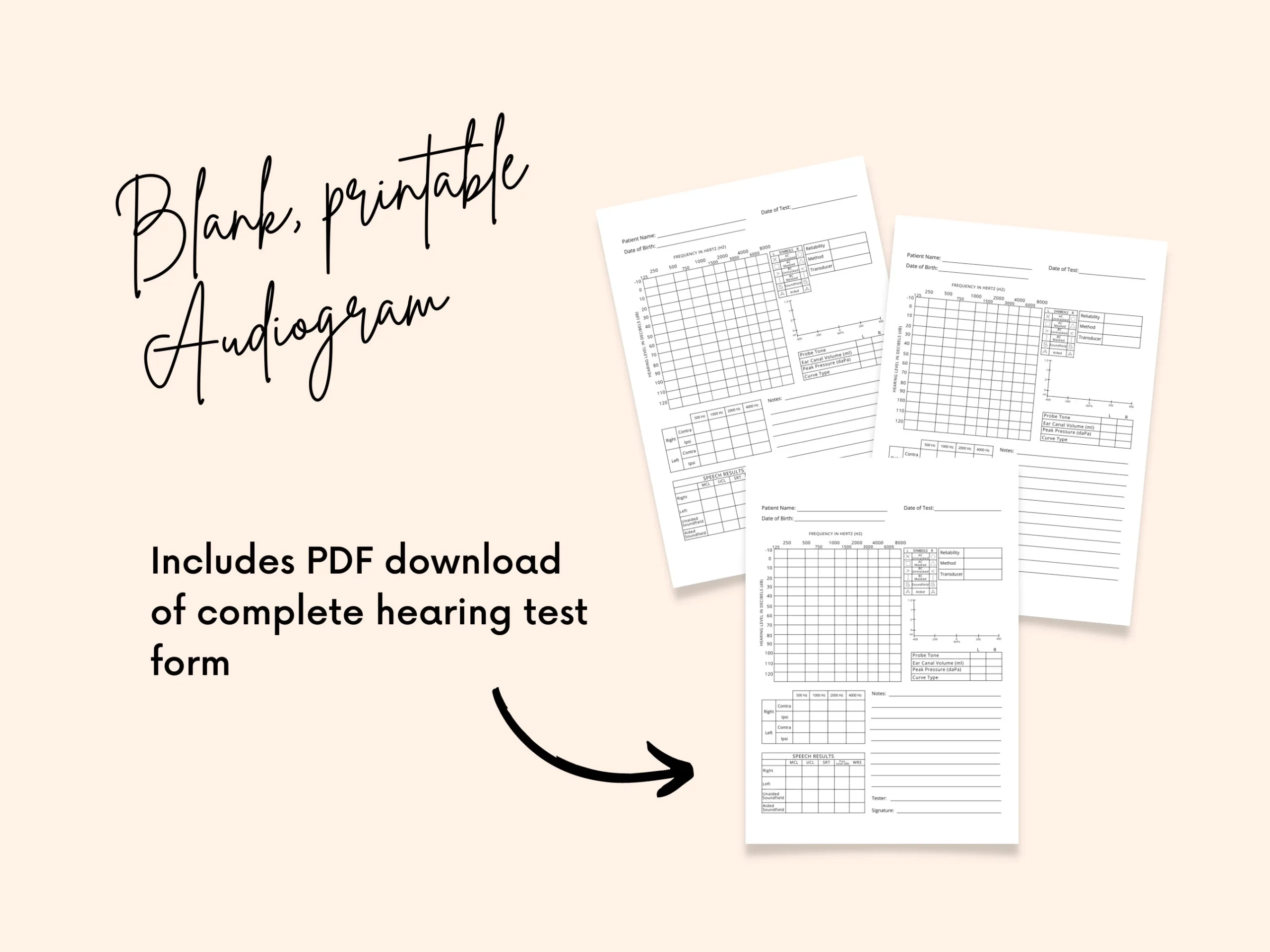 Blank Printable Audiogram With Reflexes