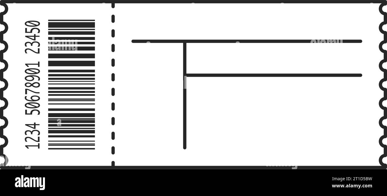 Concert Ticket Template With Blank Text Space As An Outline Vector 
