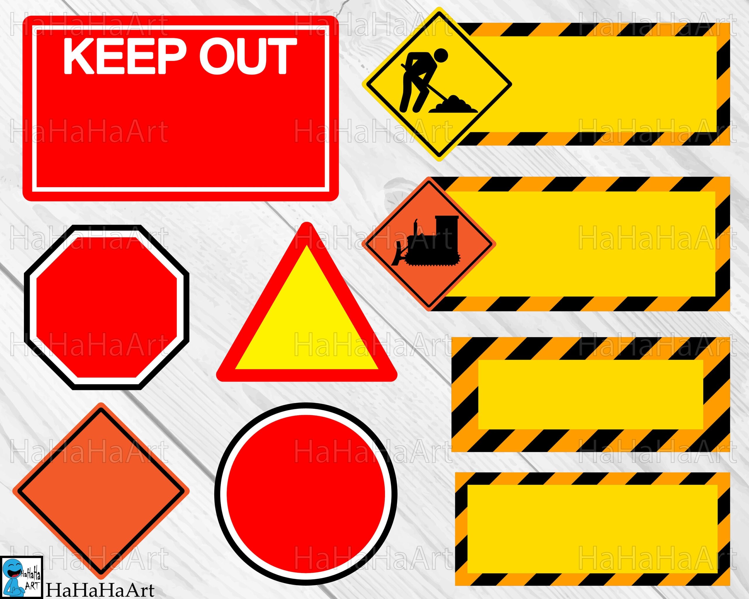 Construction Blank Signs Clip Art Cutting Files Svg Eps Dxf 
