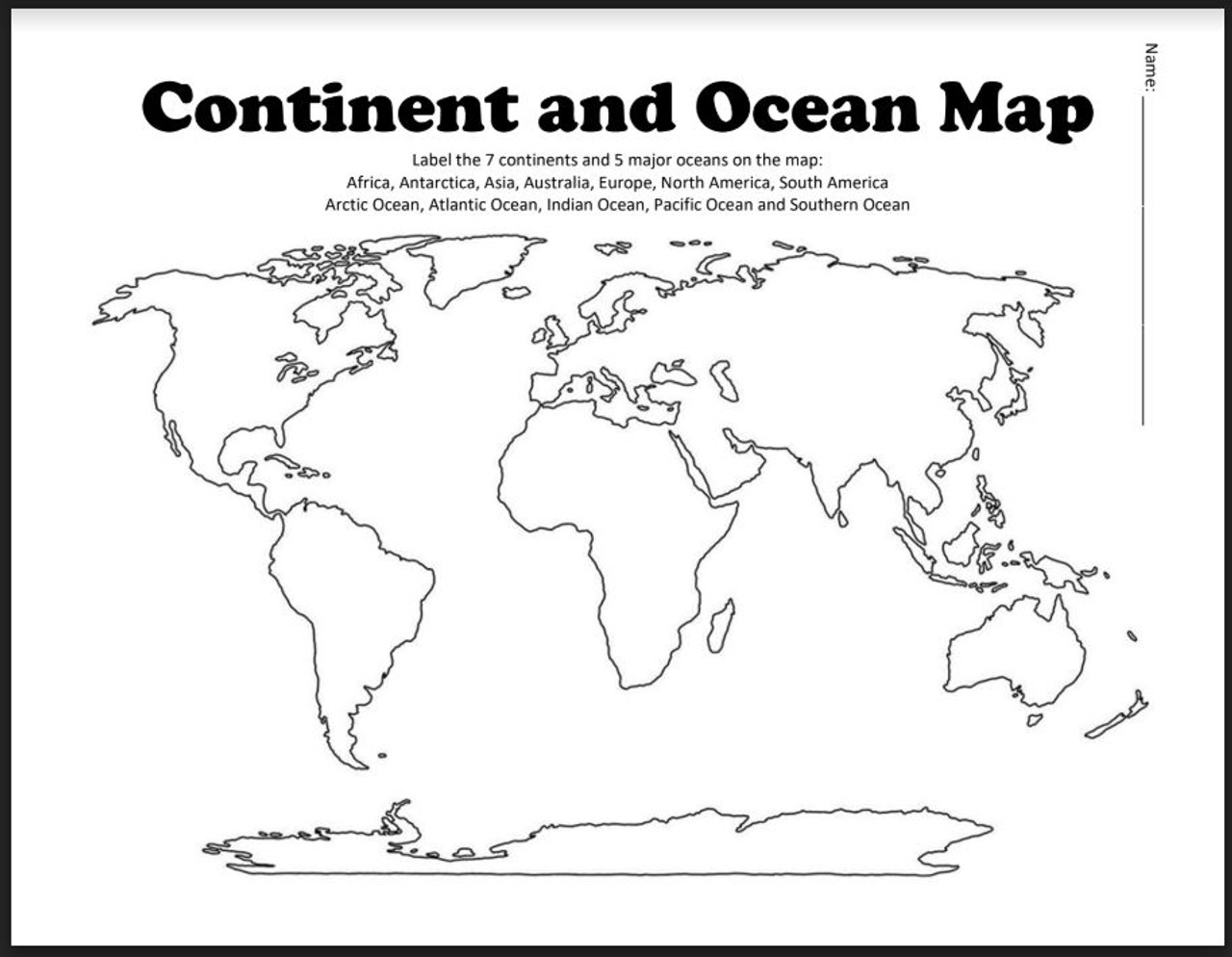 Printable Blank Continents