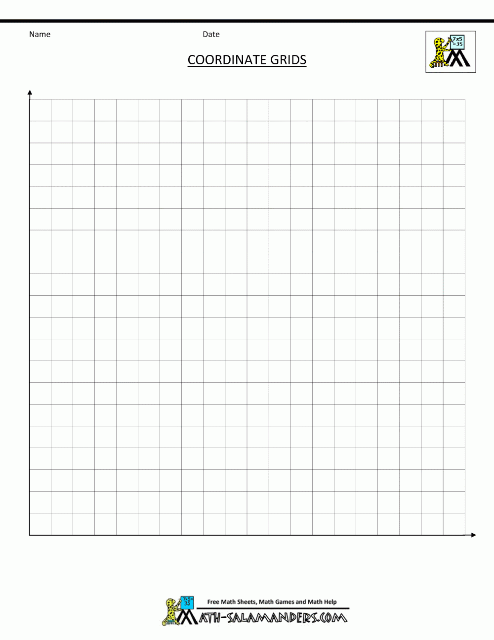 Coordinate Plane Blank Free Printable