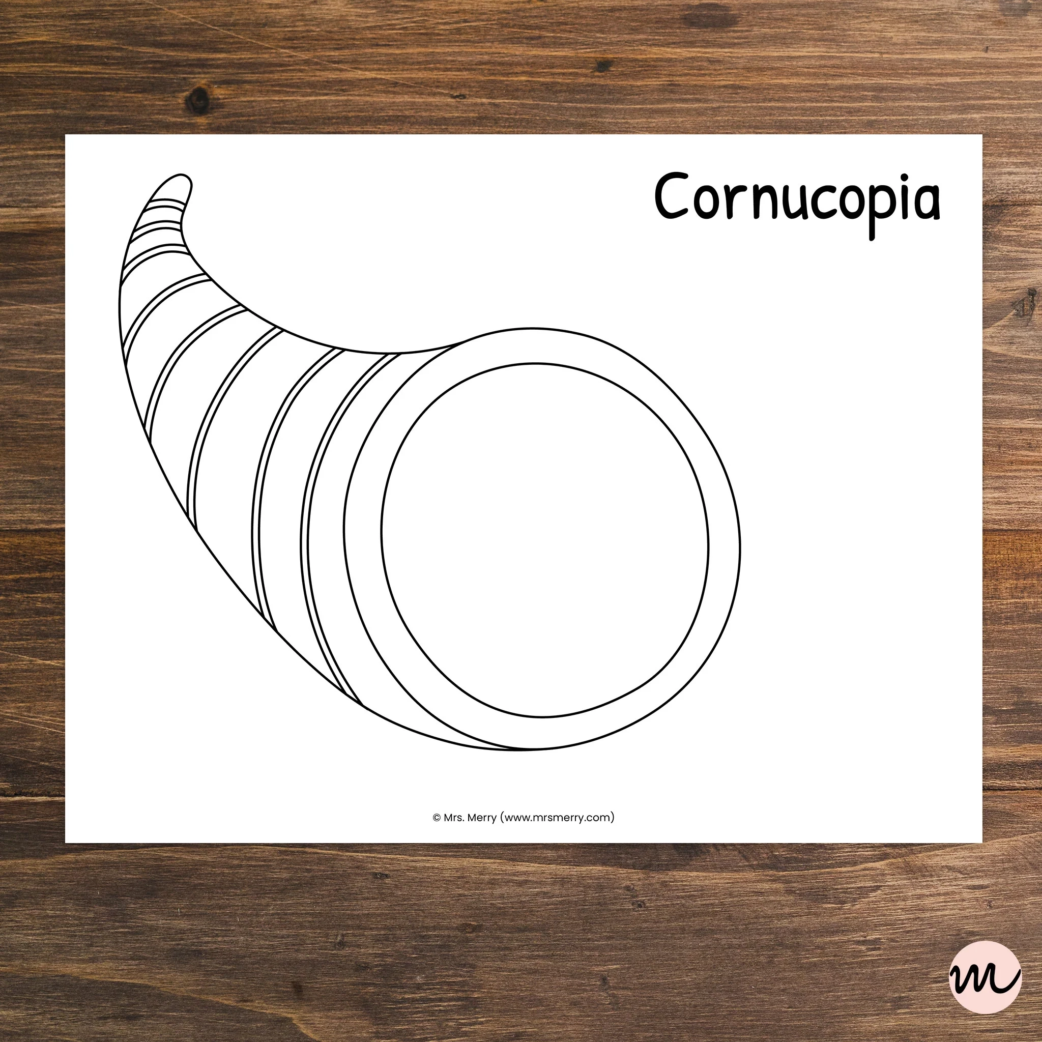 Cornucopia Printable Cut amp Paste Cornucopia Craft