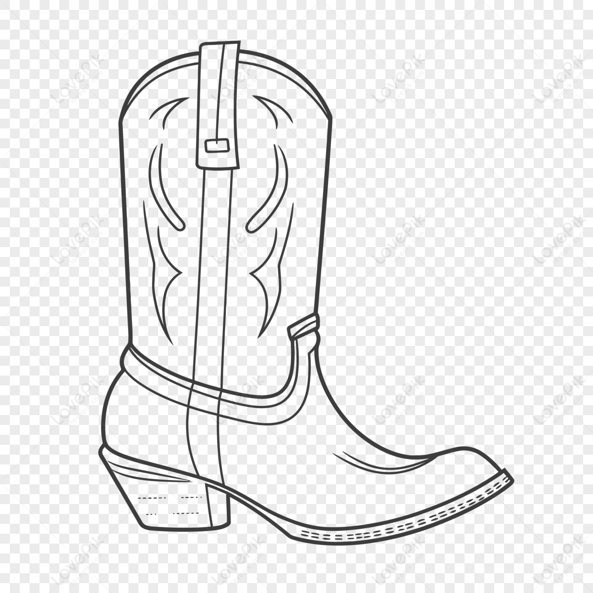 Cowboy Boots Coloring Pages Free Printables Outline Sketch Drawing 