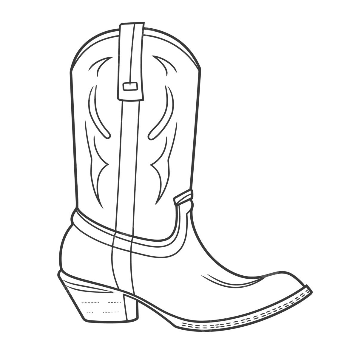 Cowboy Boots Coloring Pages Free Printables Outline Sketch Drawing 