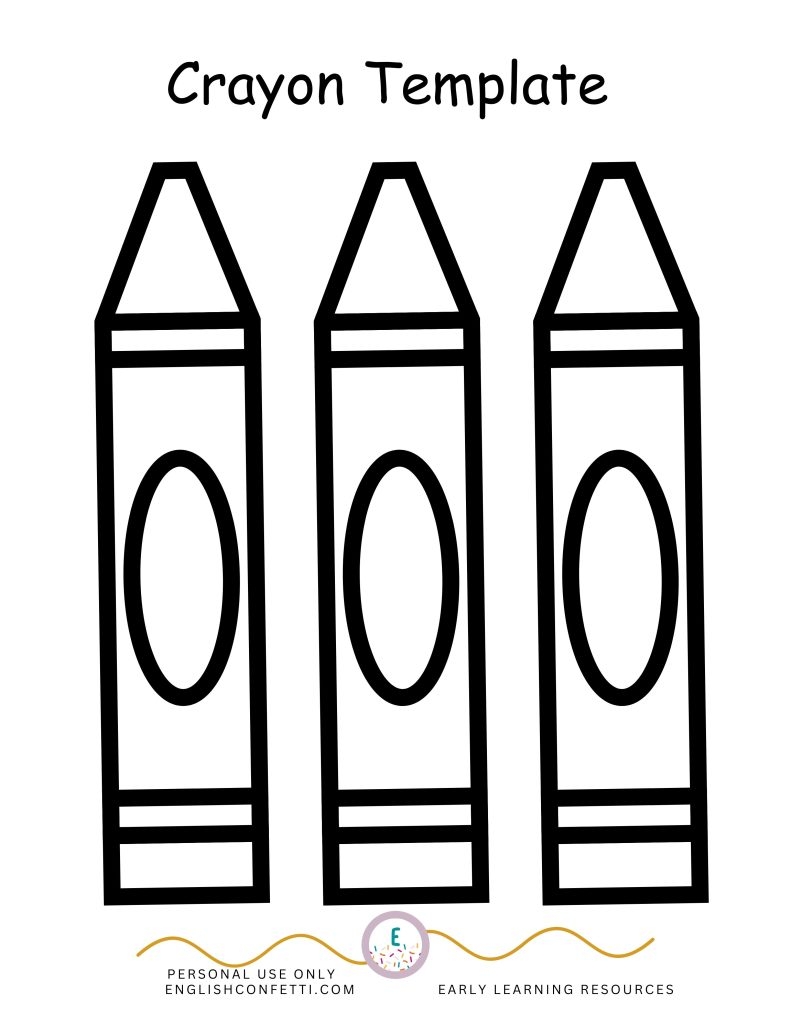 Crayon Template Printable Free English Confetti