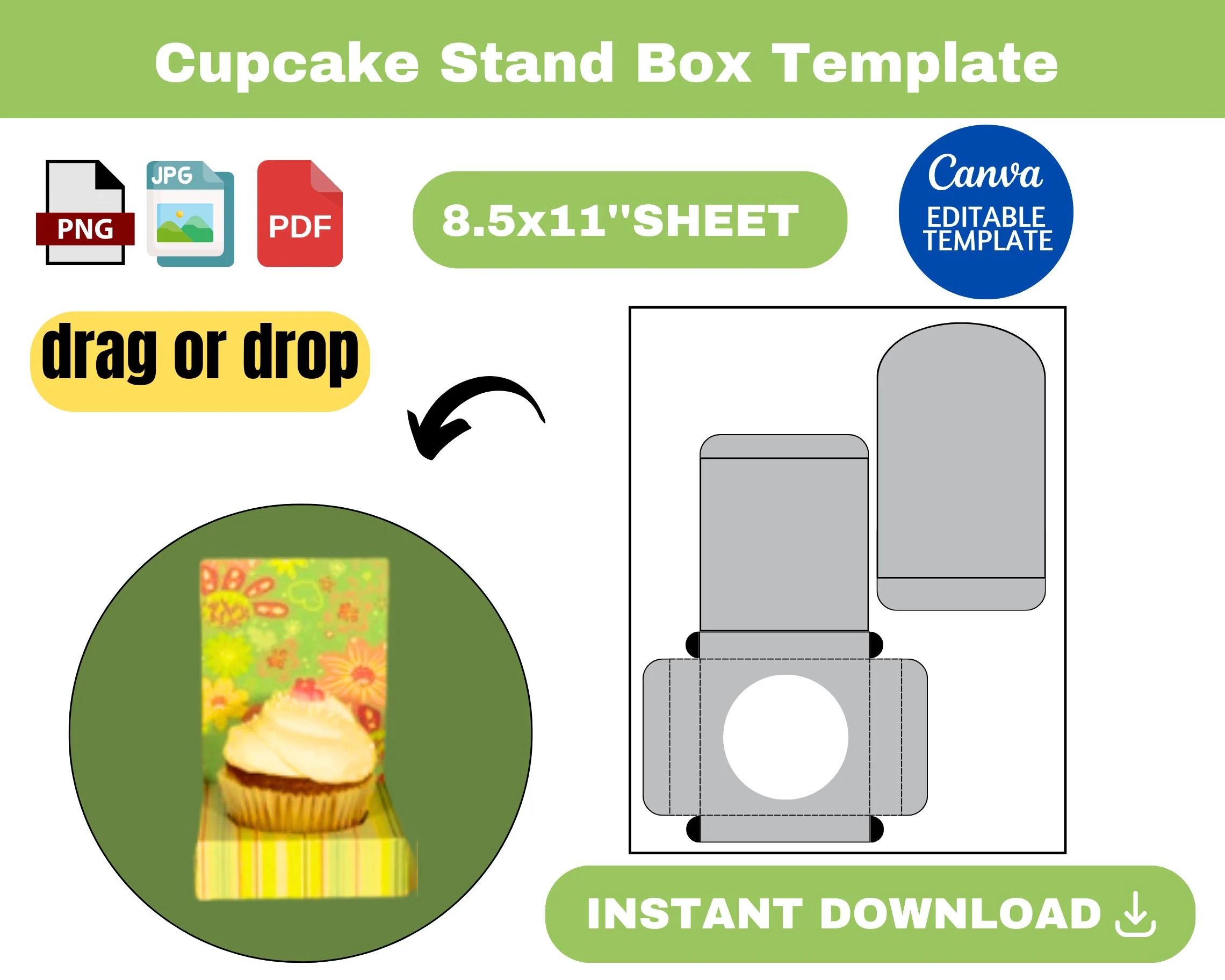 Cupcake Stand Box Template Cupcake Stand Box SVG Cupcake Stand 
