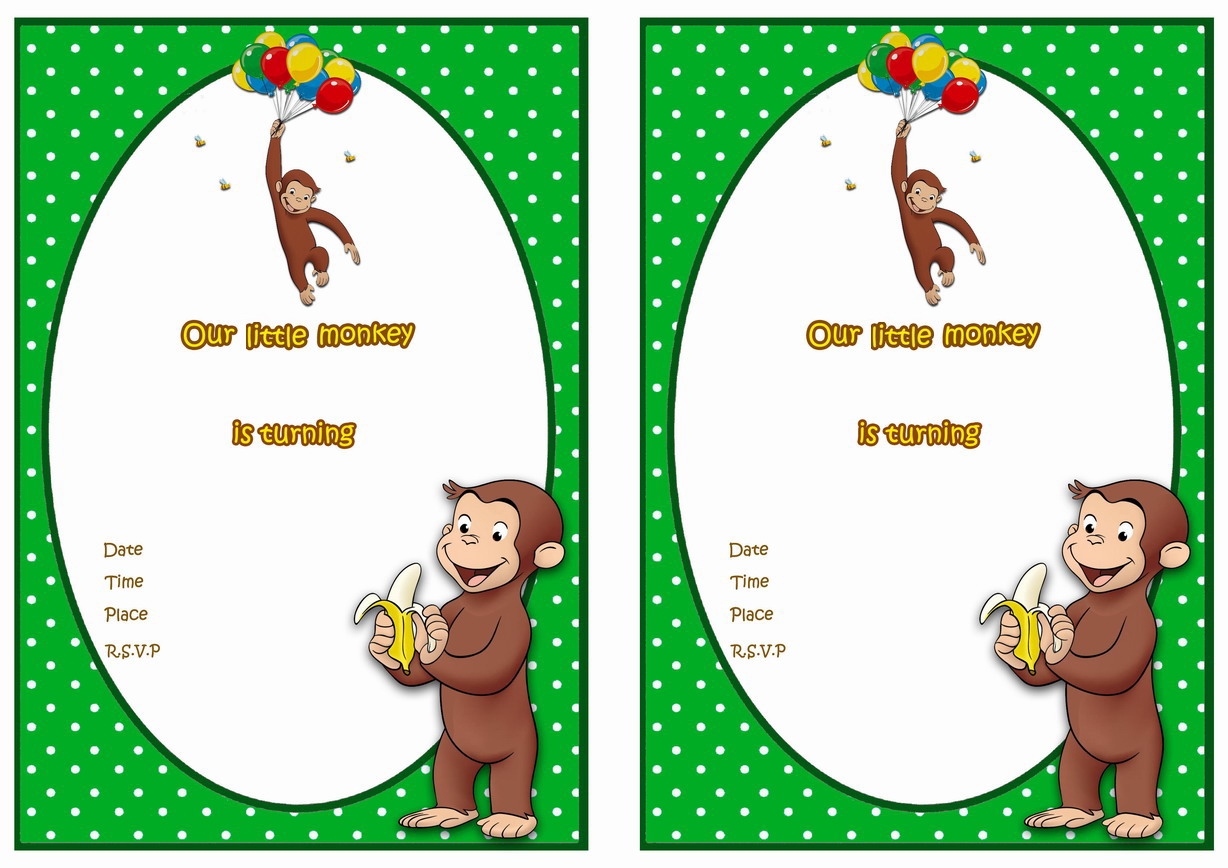 Curious George Birthday Invitations Birthday Printable