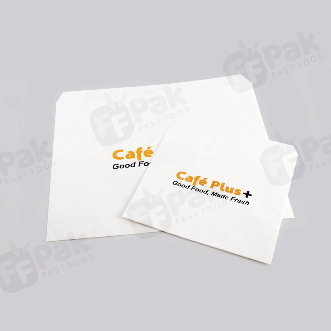 Custom Printed Food Grade Flat Burger Donut Packing Satchel Paper 