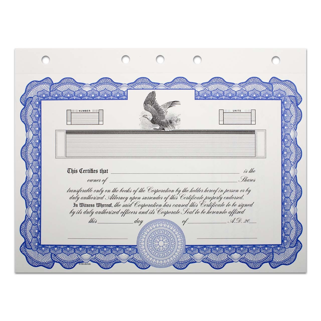 Customizable Corporate Stock Certificates Bindertek