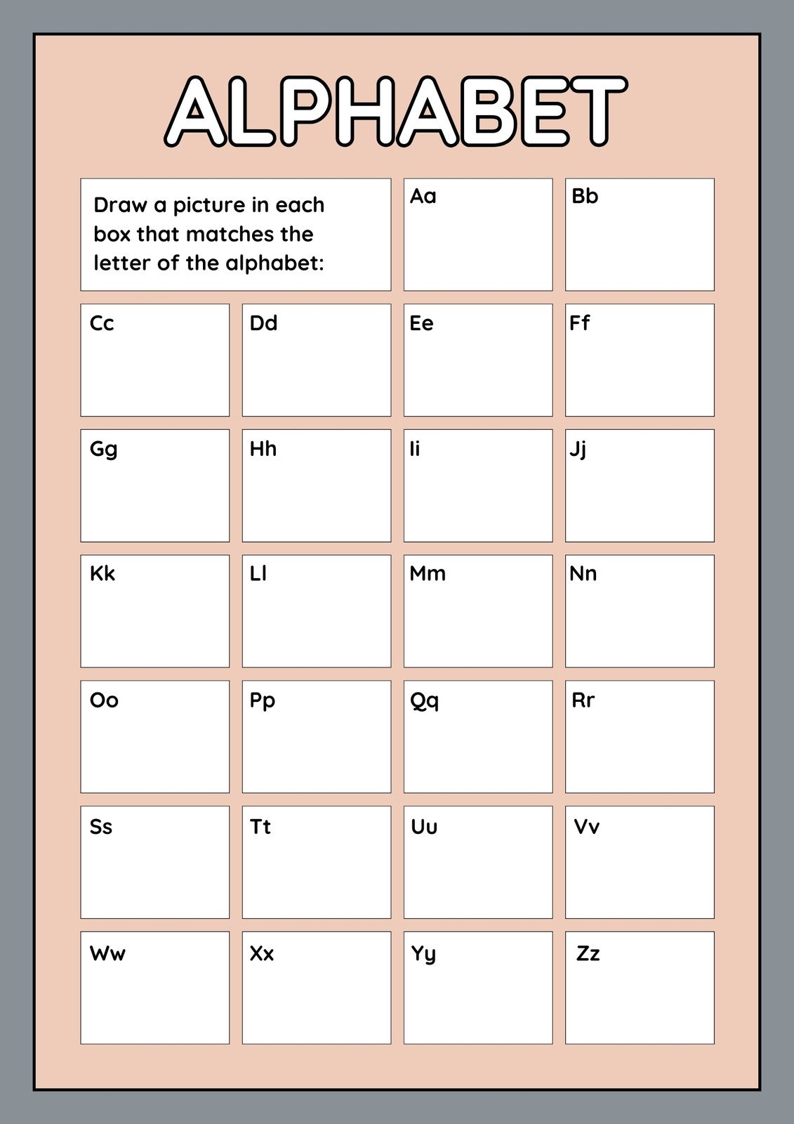 Printable Blank Alphabet Chart
