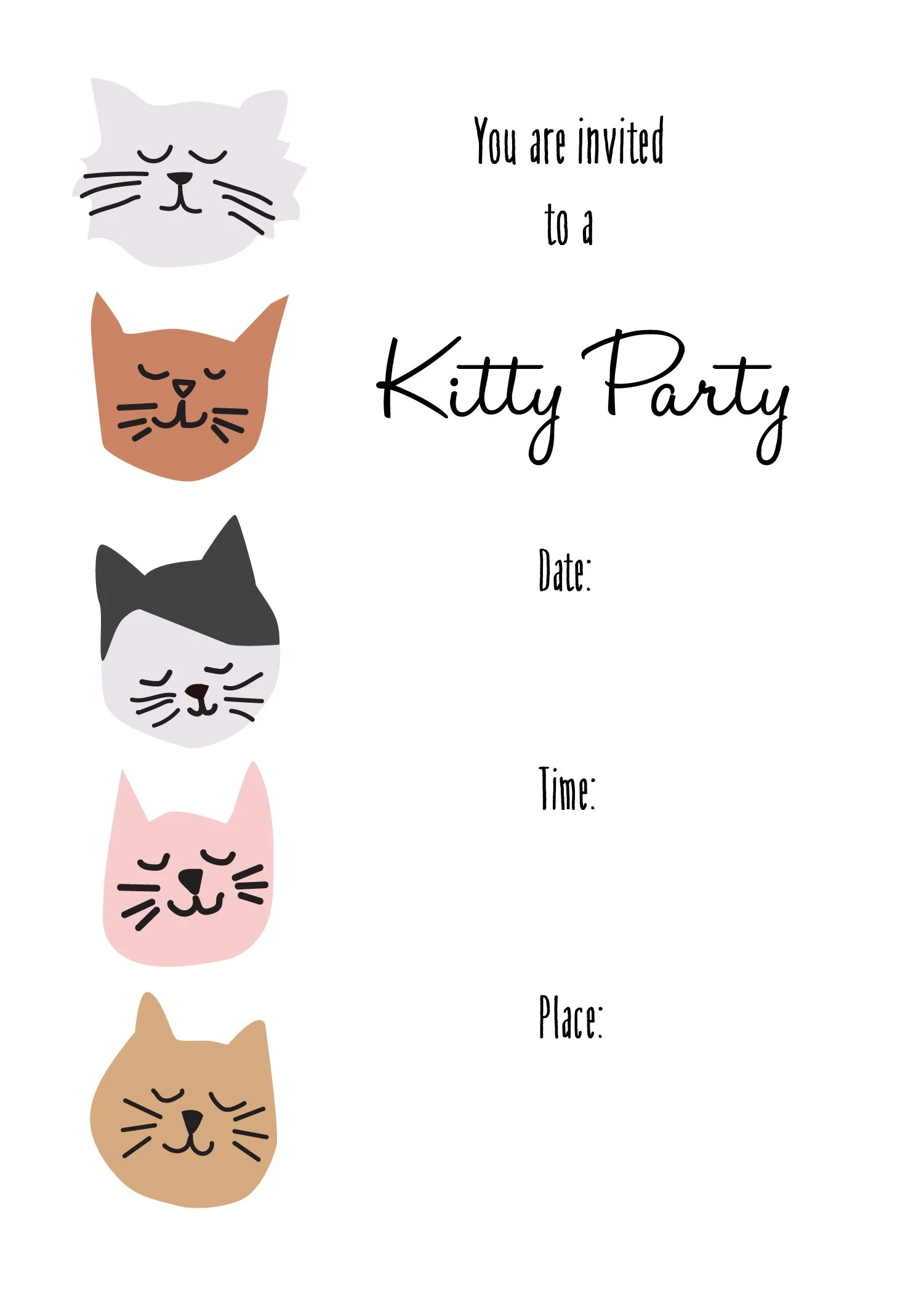 Customized Kitty Cat Party Invitations Etsy UK