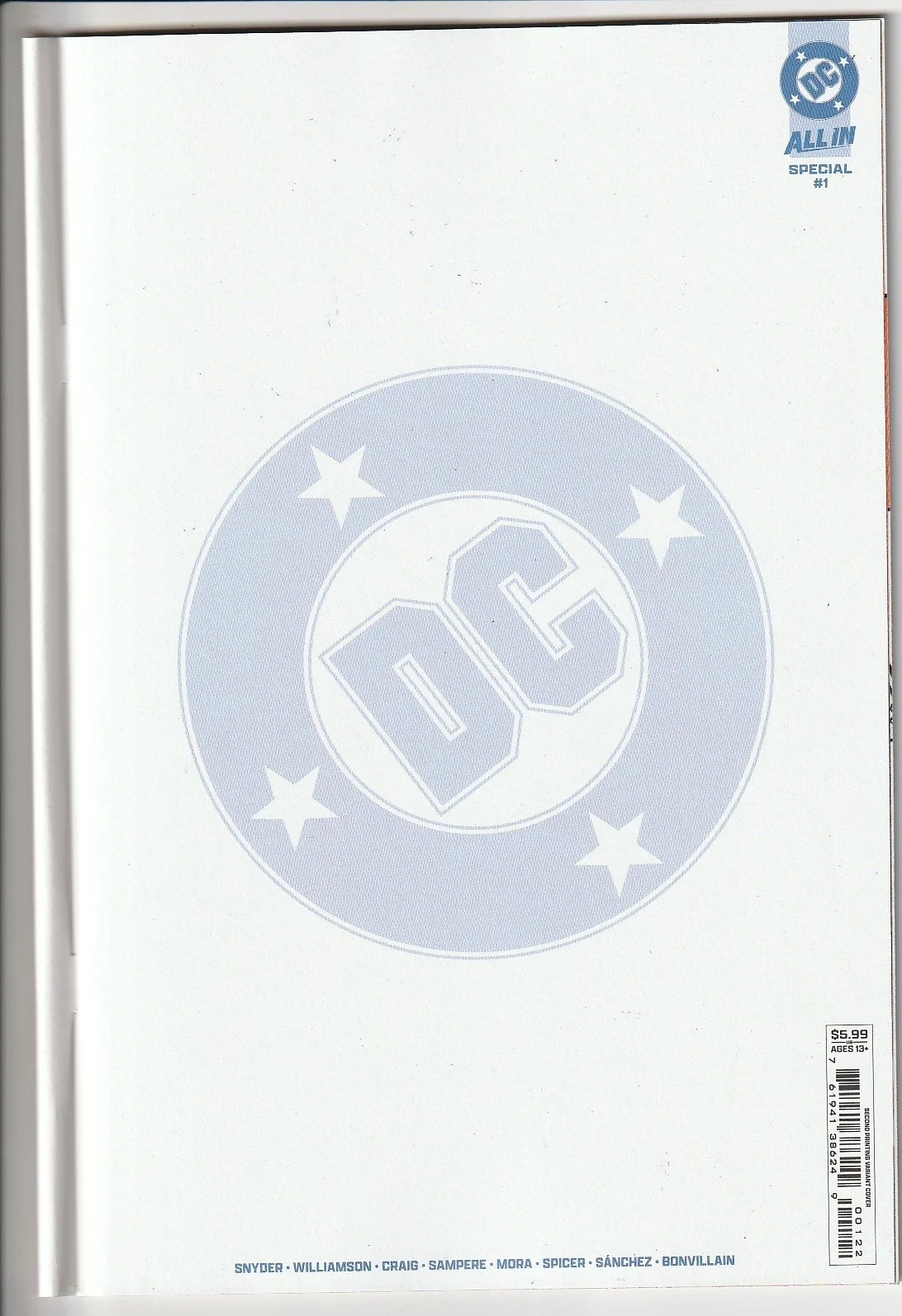 DC All In Special 1 Blank Cover Variant Lucky Target Comics
