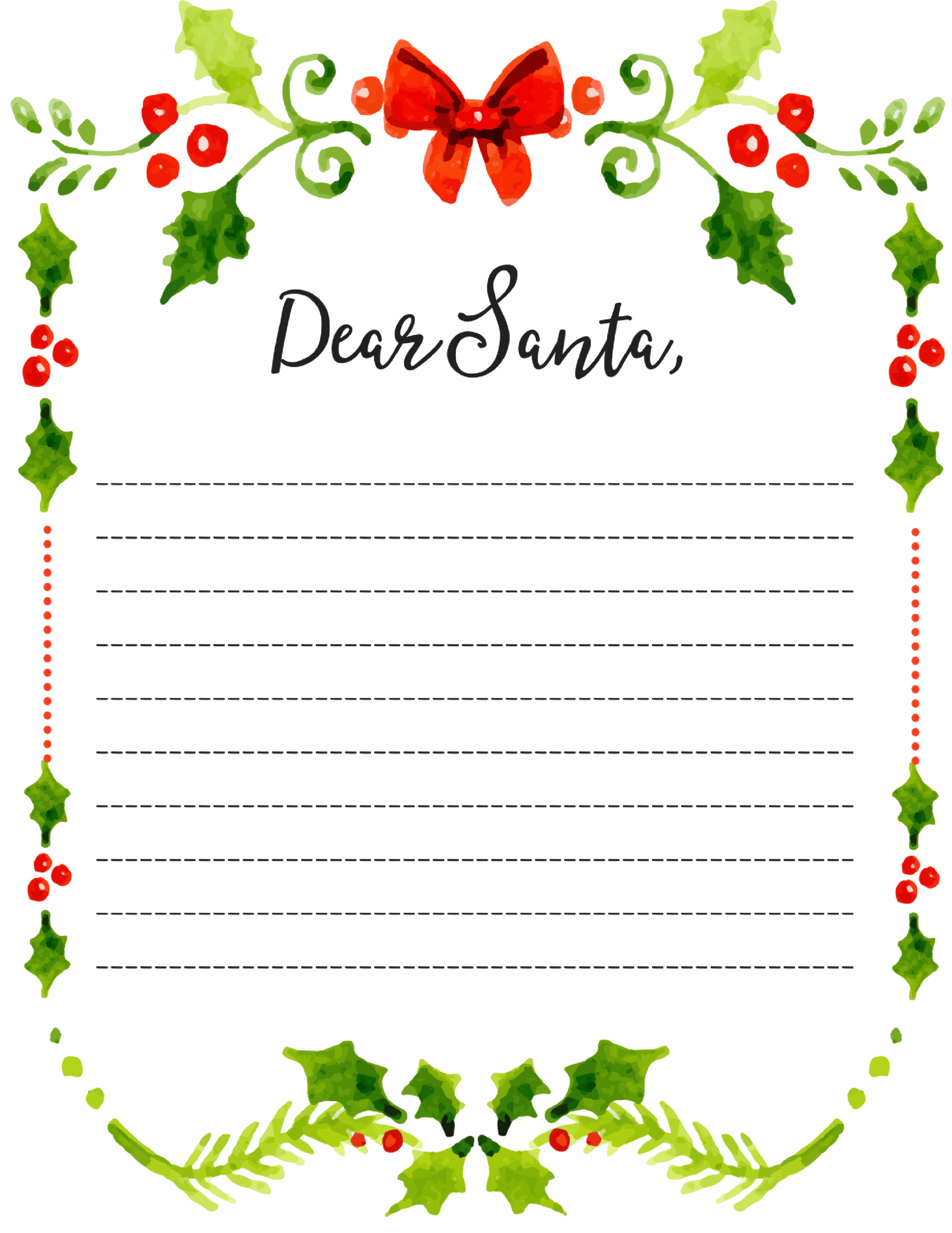 Letter To Santa Blank Printable