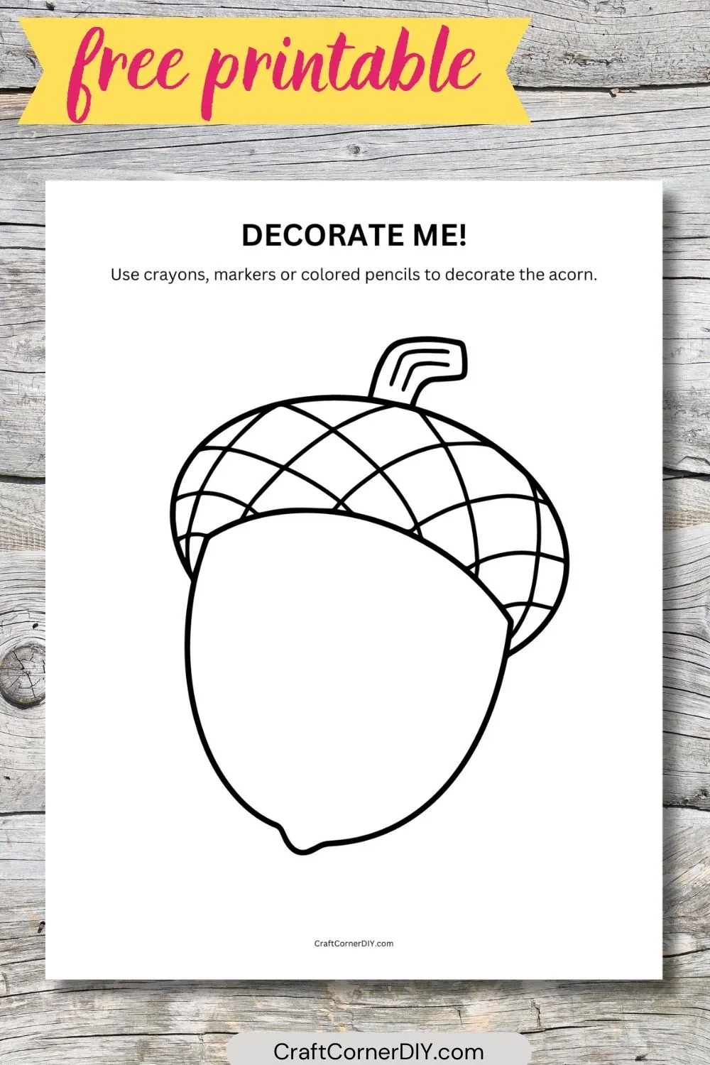 Acorn Printable Blank Multiple