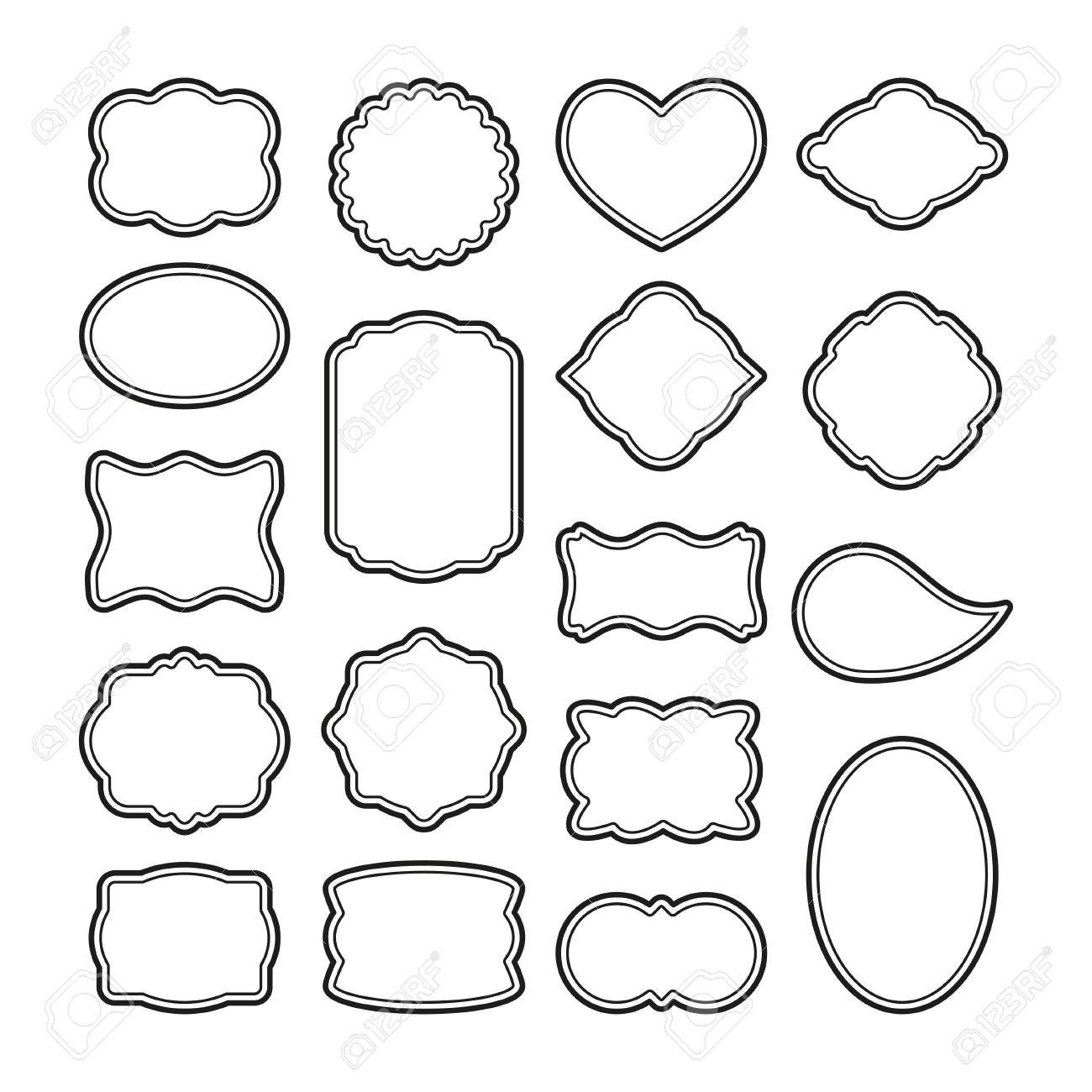 Decorative Vintage Frames Blank Labels Template Vector 
