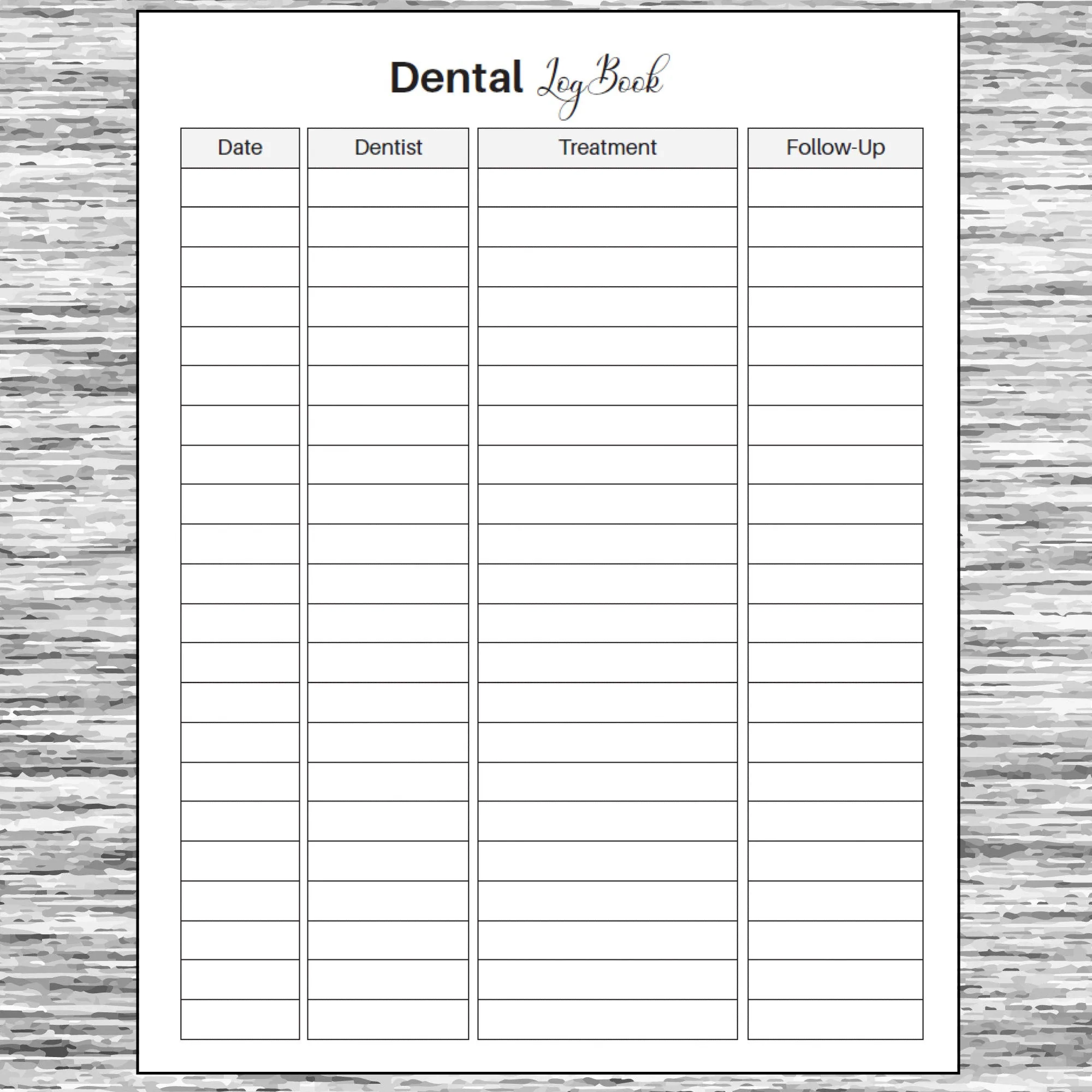Dental Appointment Log Printable PDF amp Word Doc Etsy Ireland