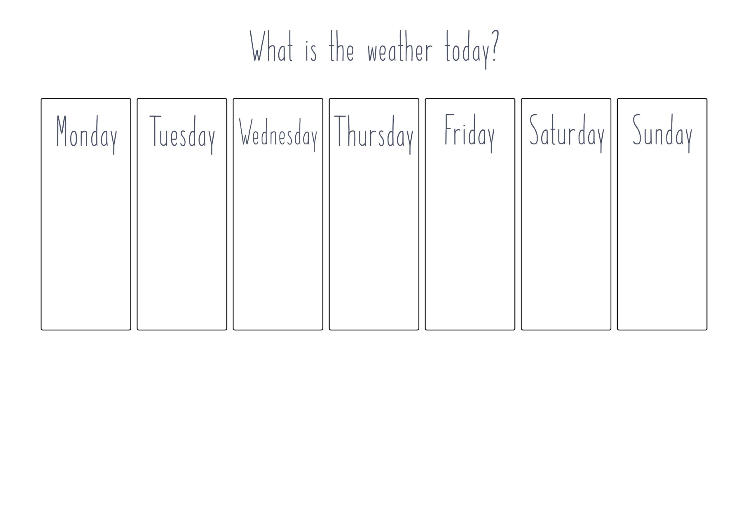 Printable Blank Weather Calendar