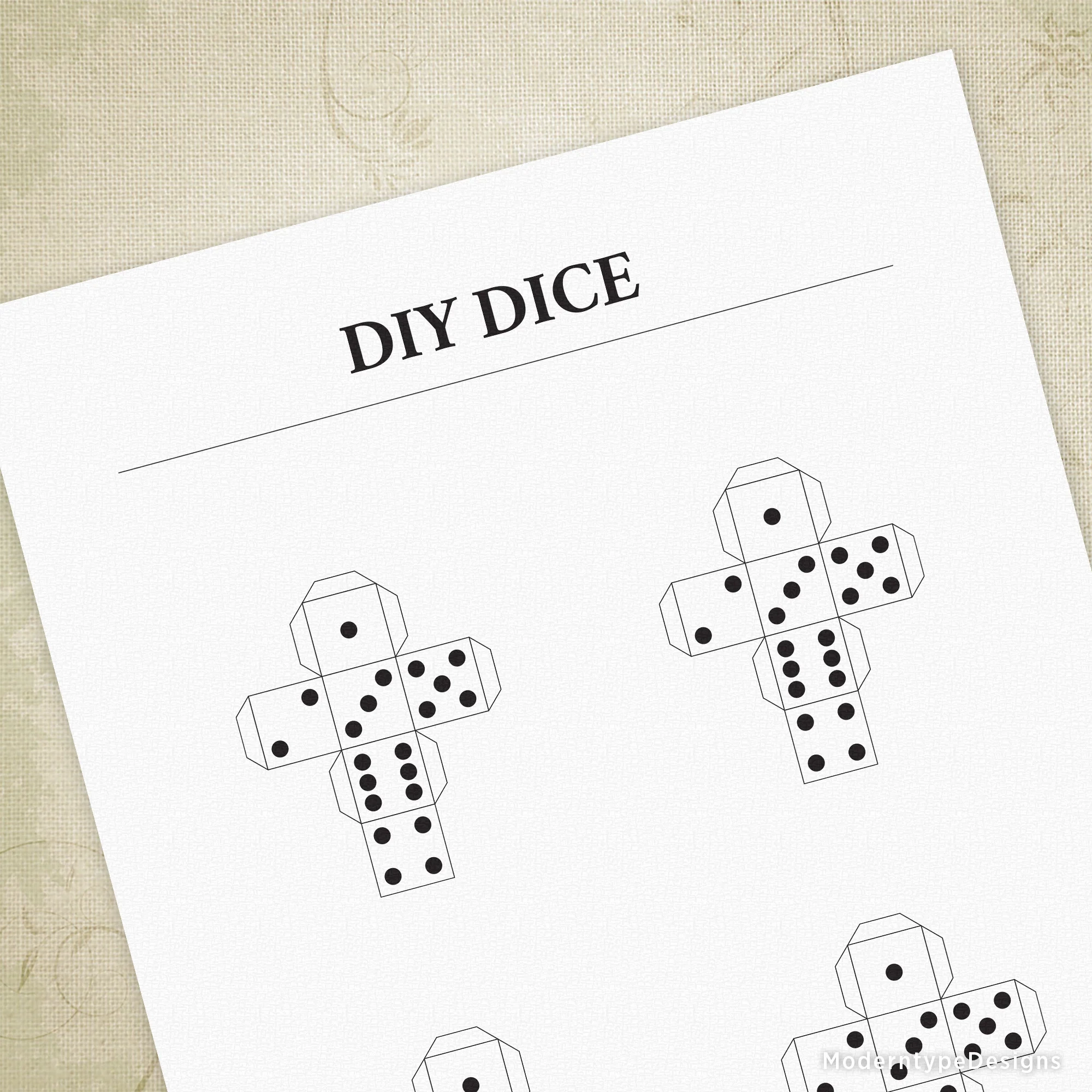 Blank Handmade Dice Printable