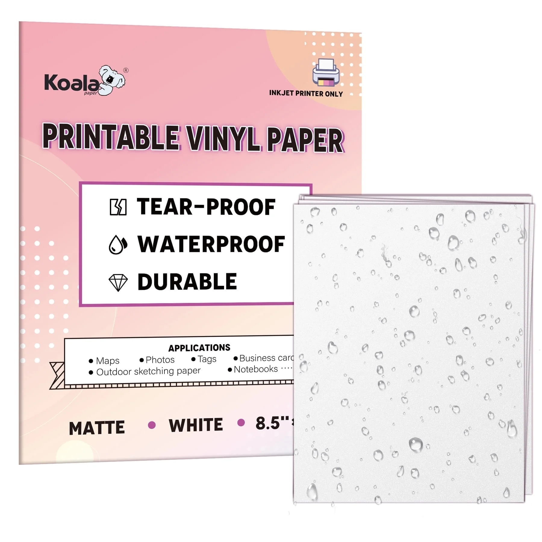 DIY STORE 20 PCS Sticker Paper For Inkjet Printer Printable Vinyl 