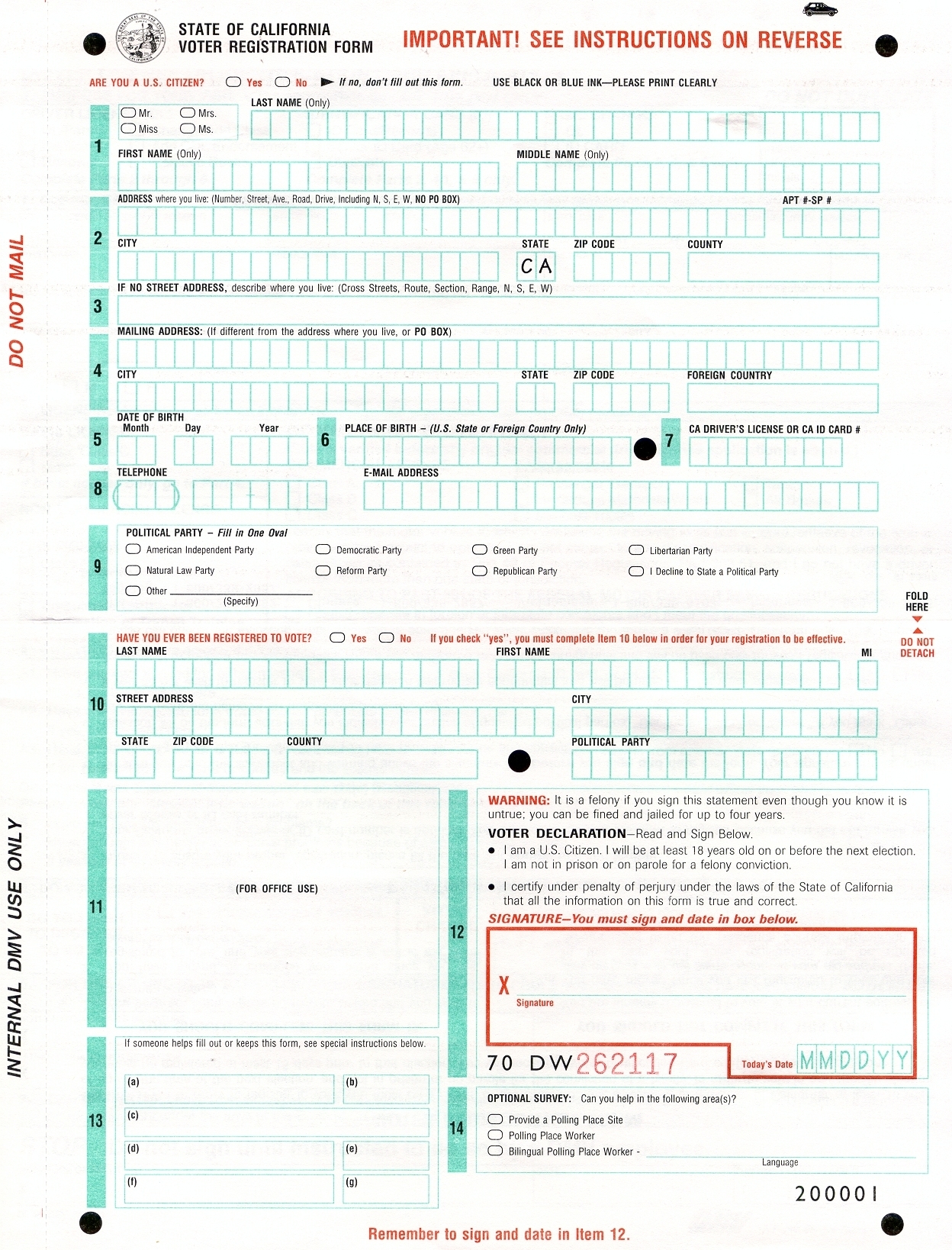 Dl 44 Form Printable