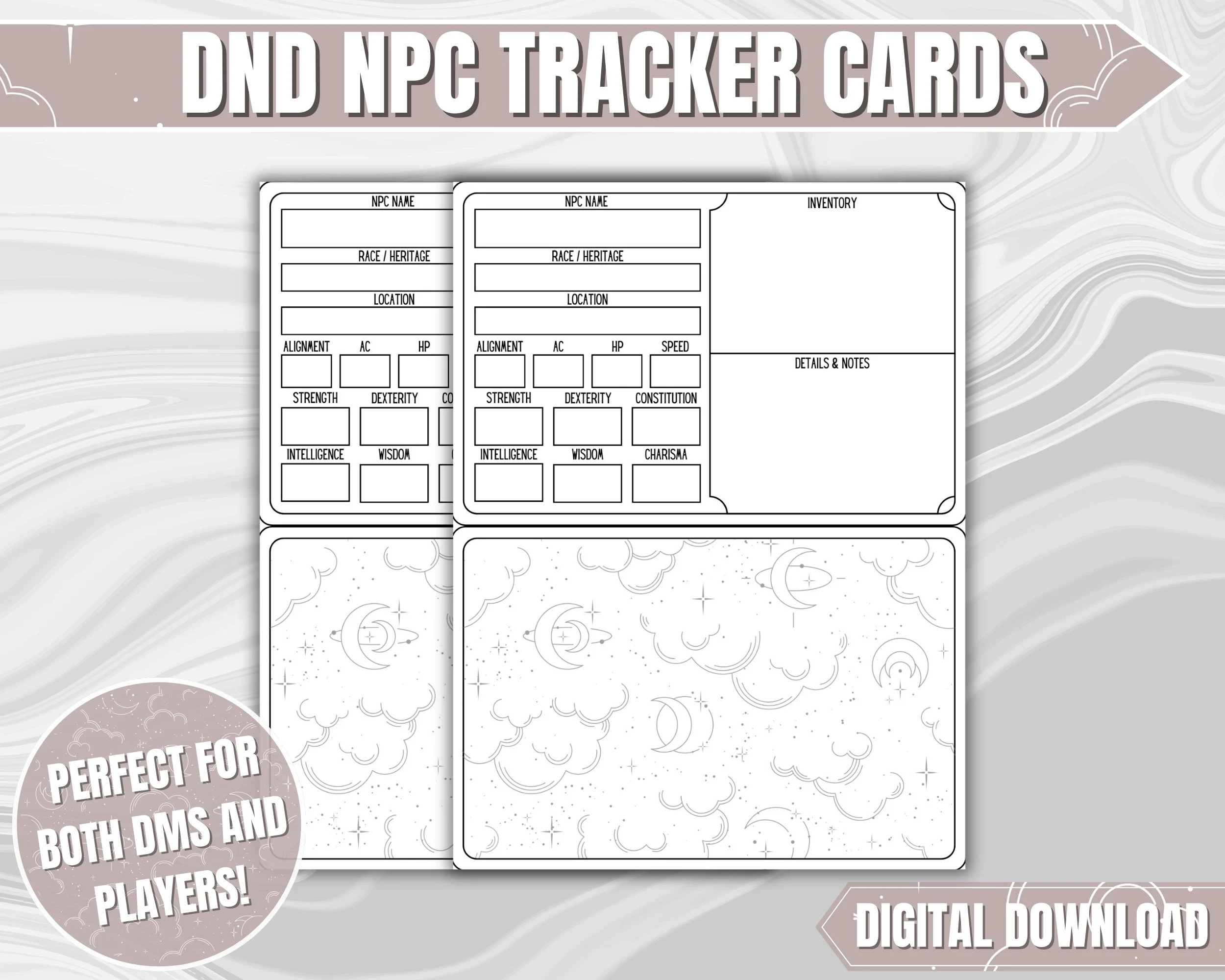 Blank Npc Card Printable