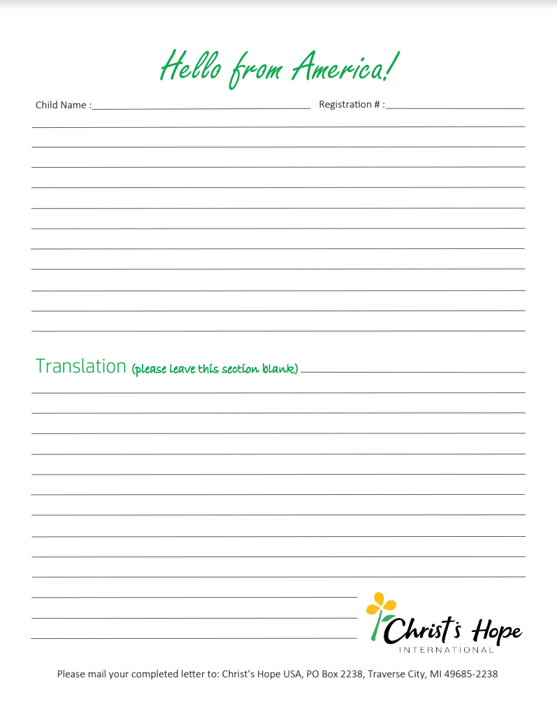 Printable Blank Letter Form