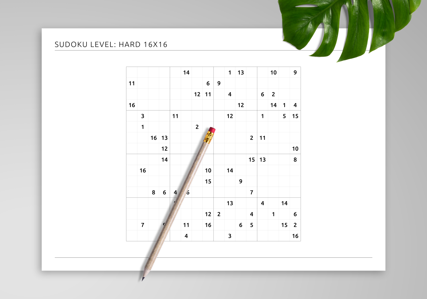 16x16 Printable Blank