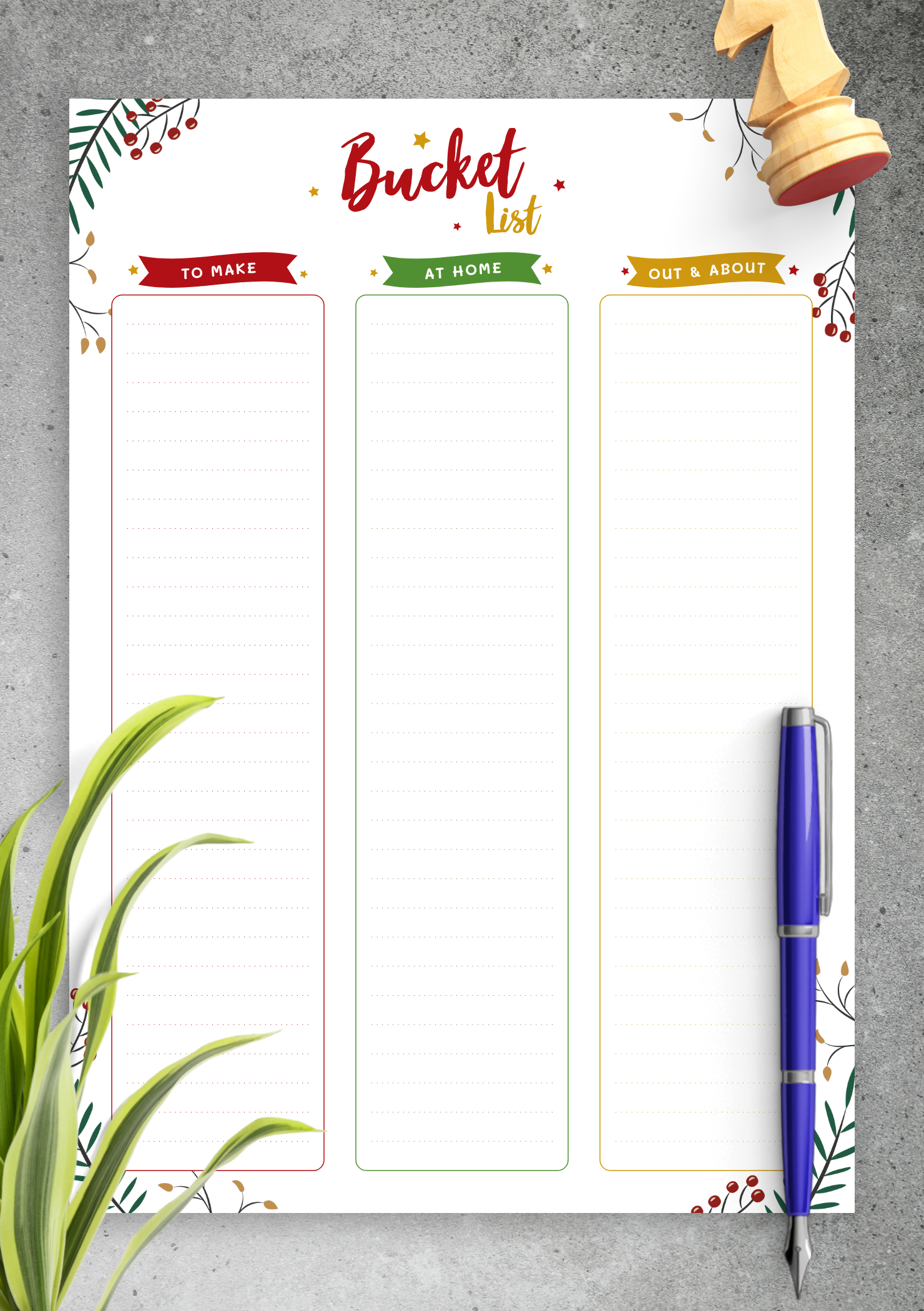 Blank Christmas Lists Printable