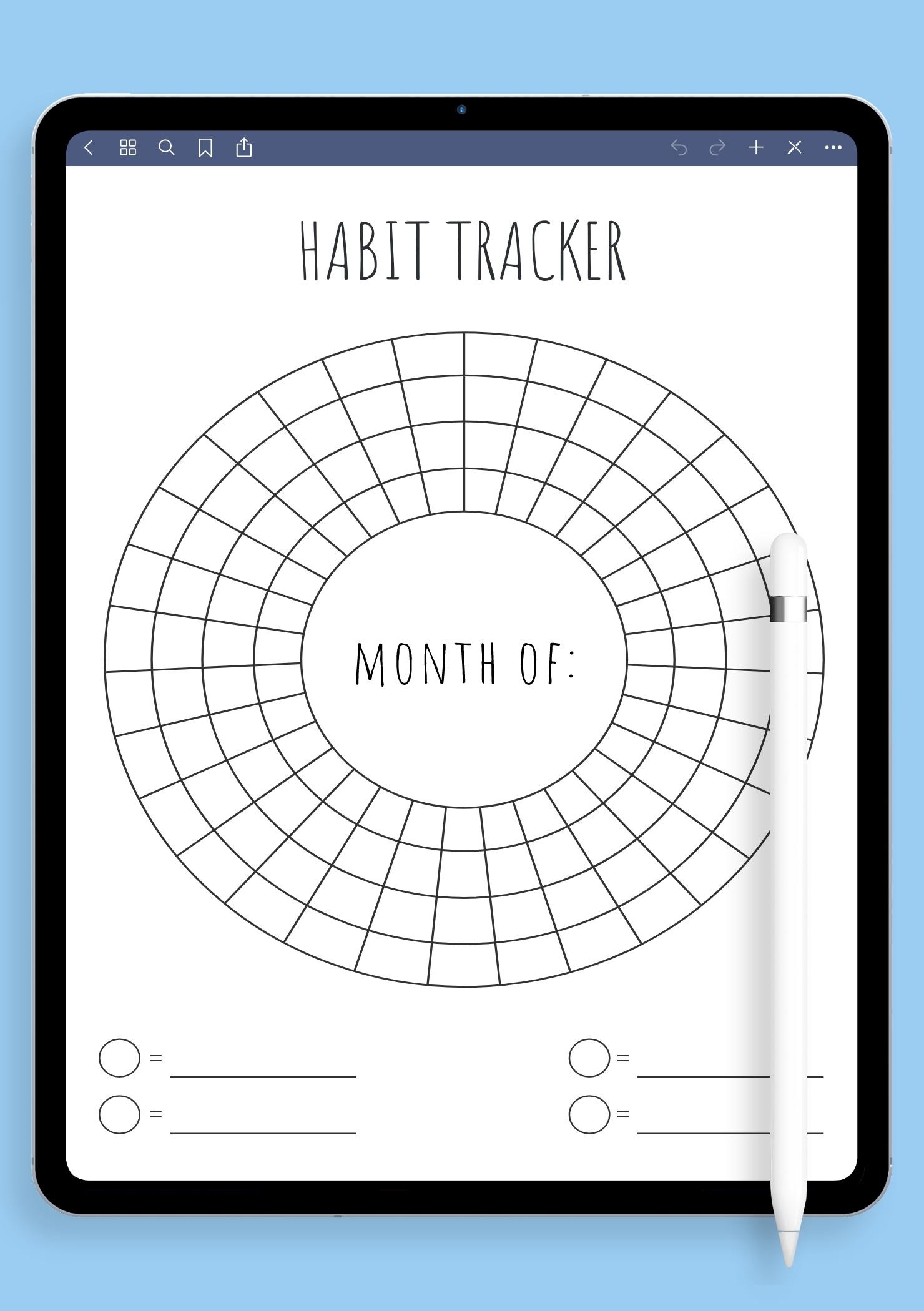 Download Printable Circular Monthly Habit Tracker Template PDF