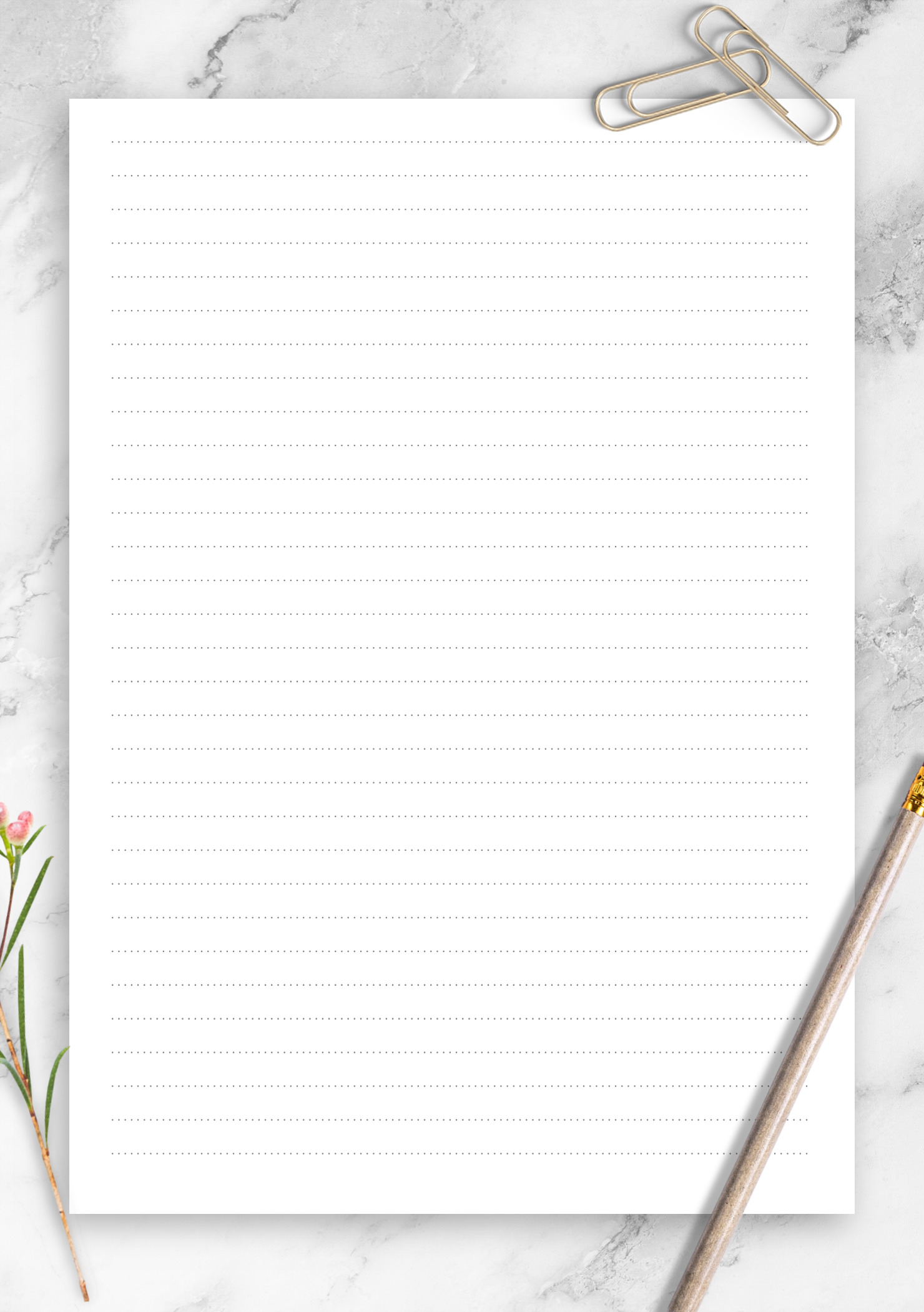 Download Printable Dotted Lined Paper Printables 6 35 Mm Line 