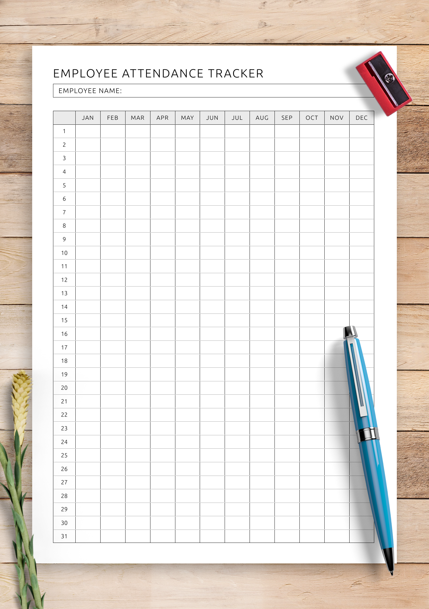 Blank Attendance Tracker Printables Free