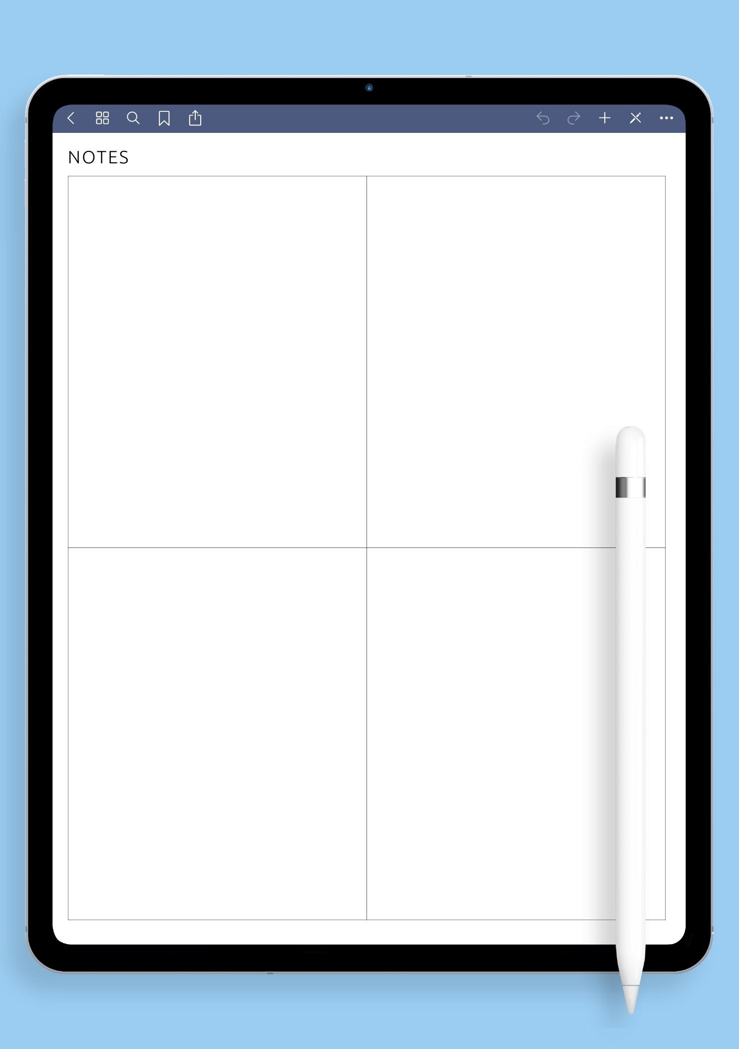 4 Block Blank Chart Printable