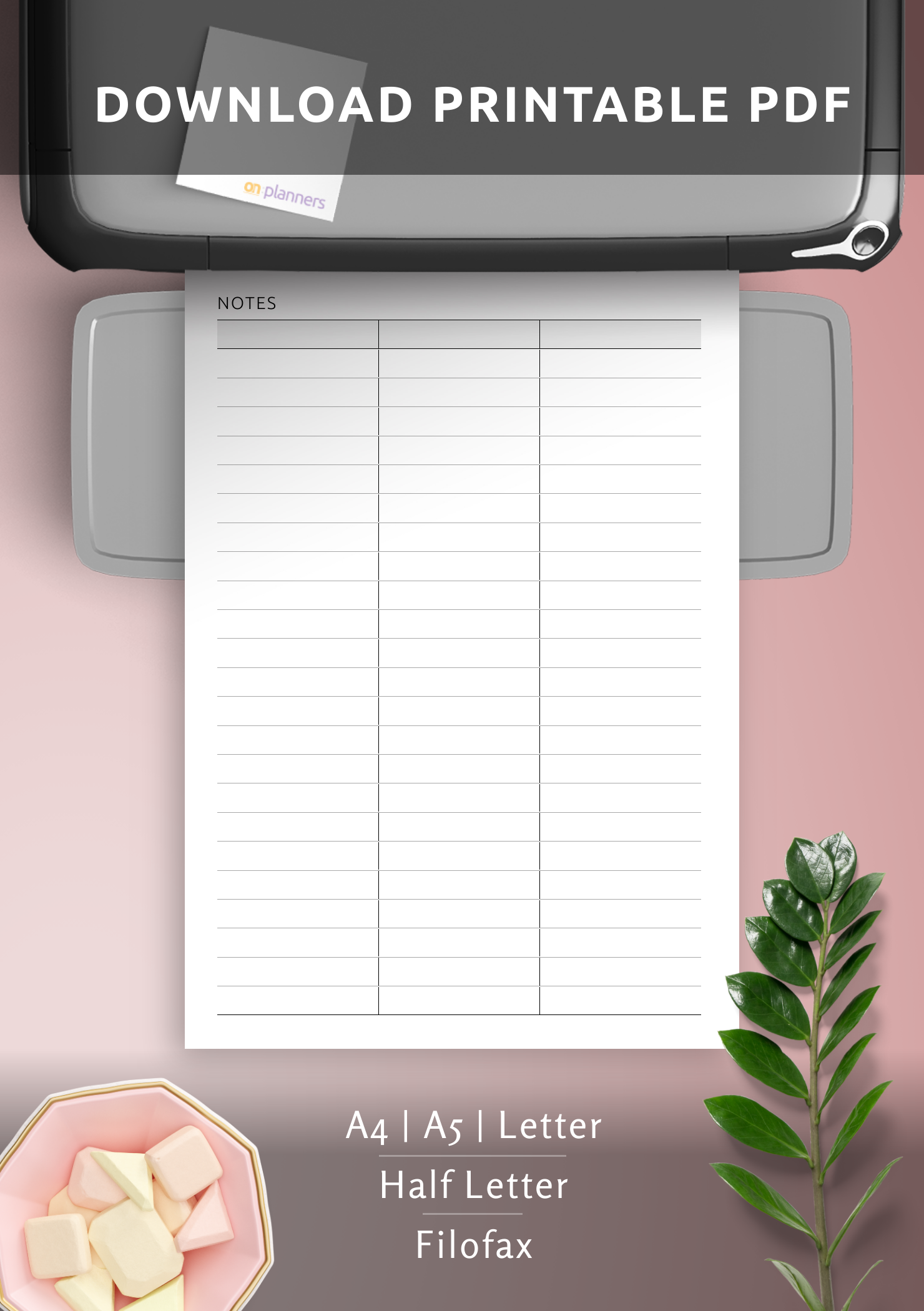 Printable Blank 3 Column Spreadsheet