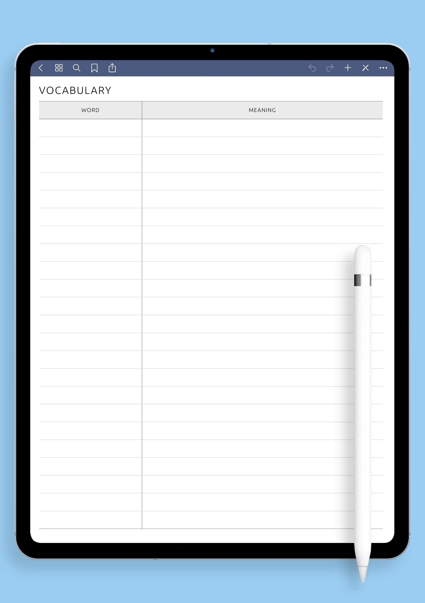 Printable Blank Dictionary For Students