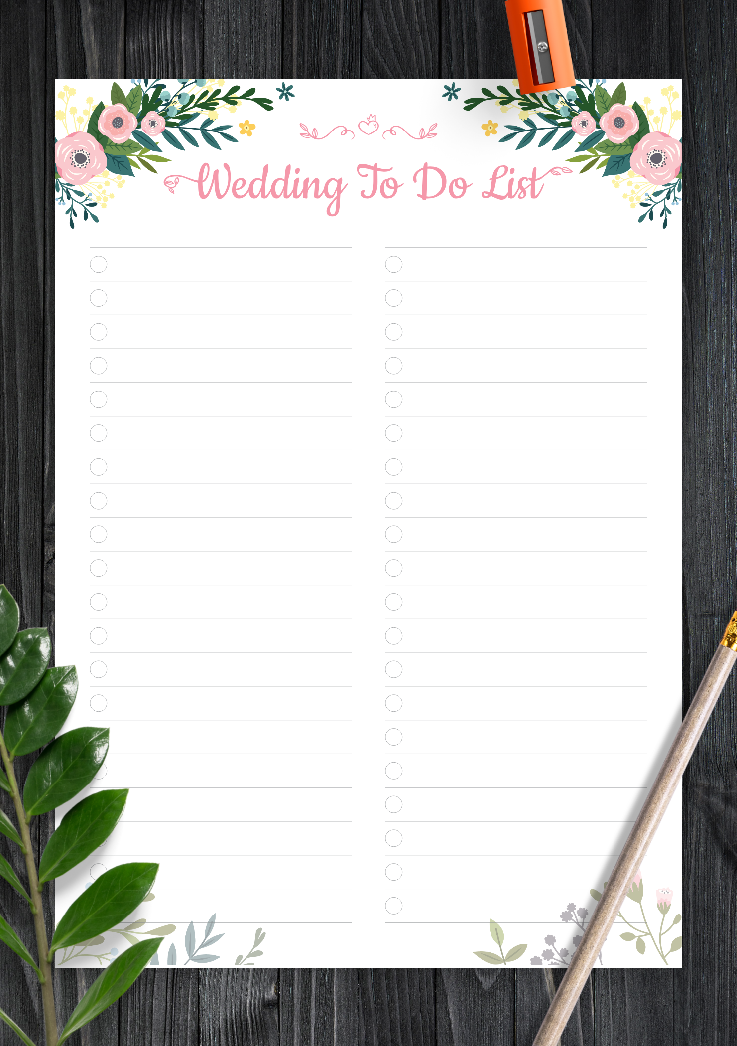 Printable Wedding Paper Blank
