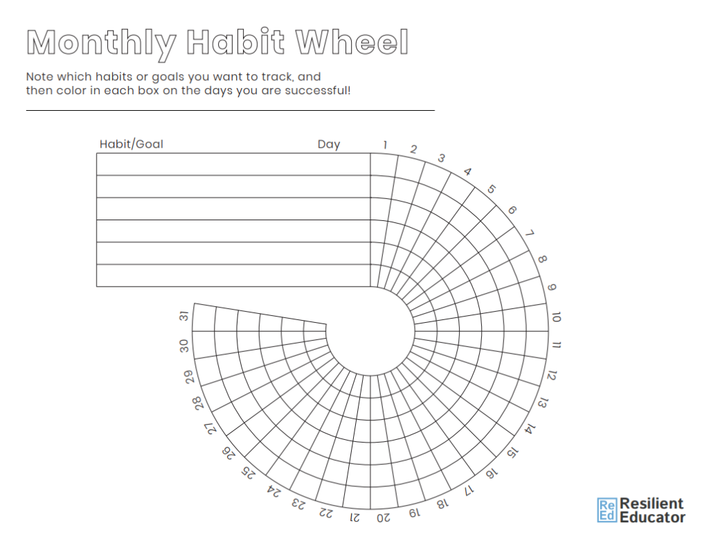 Printable Blank Intention Wheel